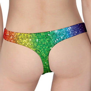 Rainbow (NOT Real) Glitter Print Women's Thong