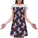 Rainbow Origami Unicorn Pattern Print Adjustable Apron