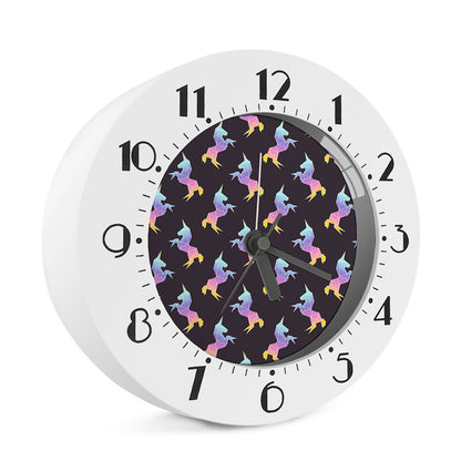 Rainbow Origami Unicorn Pattern Print Alarm Clock