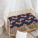 Rainbow Origami Unicorn Pattern Print Baby Crib Sheet