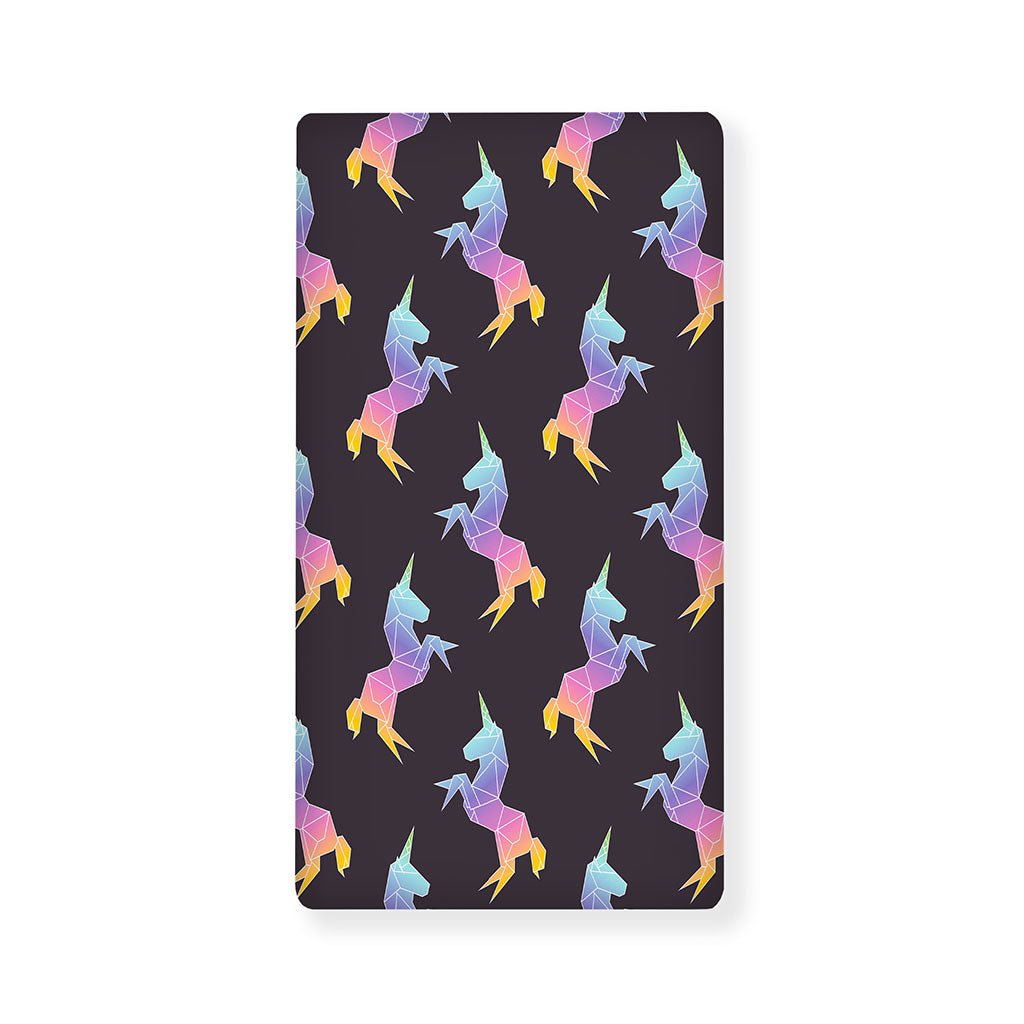 Rainbow Origami Unicorn Pattern Print Baby Crib Sheet