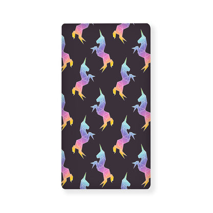 Rainbow Origami Unicorn Pattern Print Baby Crib Sheet