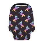 Rainbow Origami Unicorn Pattern Print Baby Seat Cover