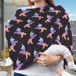 Rainbow Origami Unicorn Pattern Print Baby Seat Cover