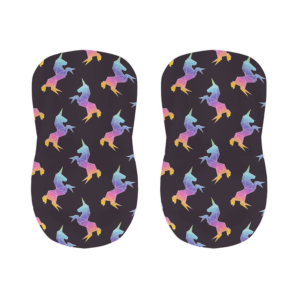 Rainbow Origami Unicorn Pattern Print Bar Stool Covers