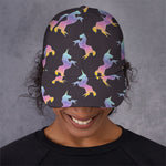 Rainbow Origami Unicorn Pattern Print Baseball Cap