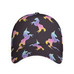 Rainbow Origami Unicorn Pattern Print Baseball Cap