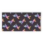 Rainbow Origami Unicorn Pattern Print Beach Towel