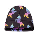 Rainbow Origami Unicorn Pattern Print Beanie