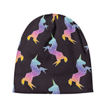 Rainbow Origami Unicorn Pattern Print Beanie