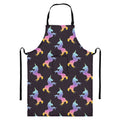 Rainbow Origami Unicorn Pattern Print Bib Apron With Pocket