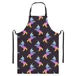 Rainbow Origami Unicorn Pattern Print Bib Apron With Pocket