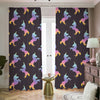 Rainbow Origami Unicorn Pattern Print Blackout Pencil Pleat Curtains