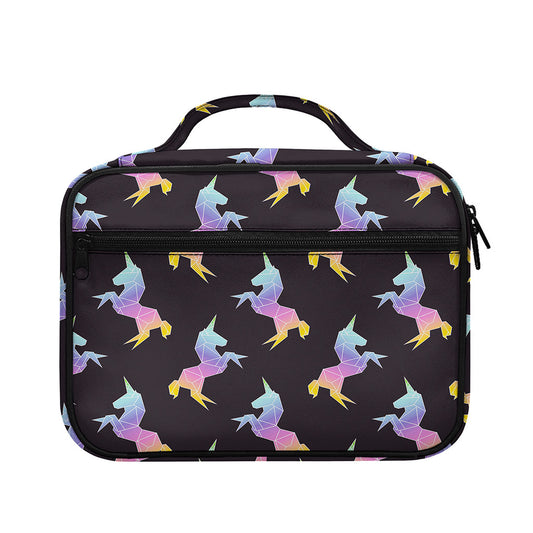 Rainbow Origami Unicorn Pattern Print Briefcase Bible Bag