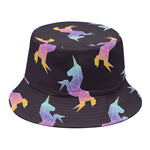 Rainbow Origami Unicorn Pattern Print Bucket Hat