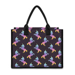 Rainbow Origami Unicorn Pattern Print Canvas Tote Bag