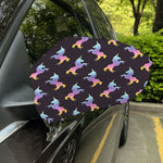 Rainbow Origami Unicorn Pattern Print Car Side Mirror Covers