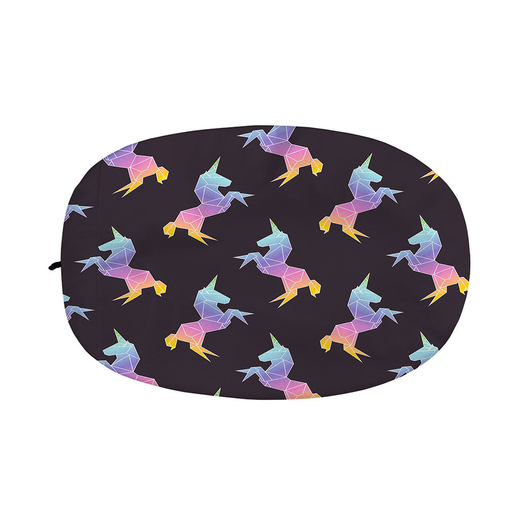 Rainbow Origami Unicorn Pattern Print Car Side Mirror Covers