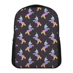 Rainbow Origami Unicorn Pattern Print Casual Backpack