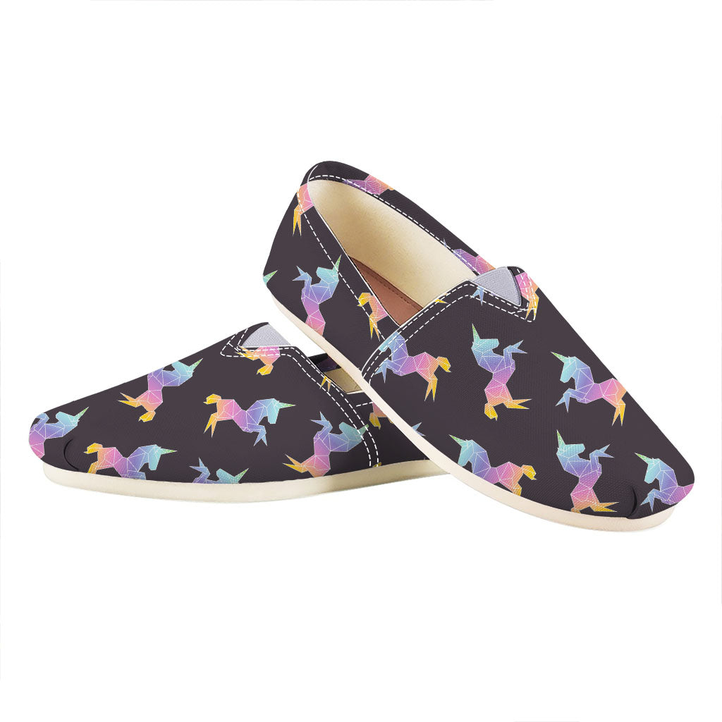 Rainbow Origami Unicorn Pattern Print Casual Shoes