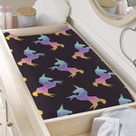 Rainbow Origami Unicorn Pattern Print Changing Pad Cover