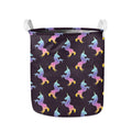 Rainbow Origami Unicorn Pattern Print Collapsible Laundry Basket