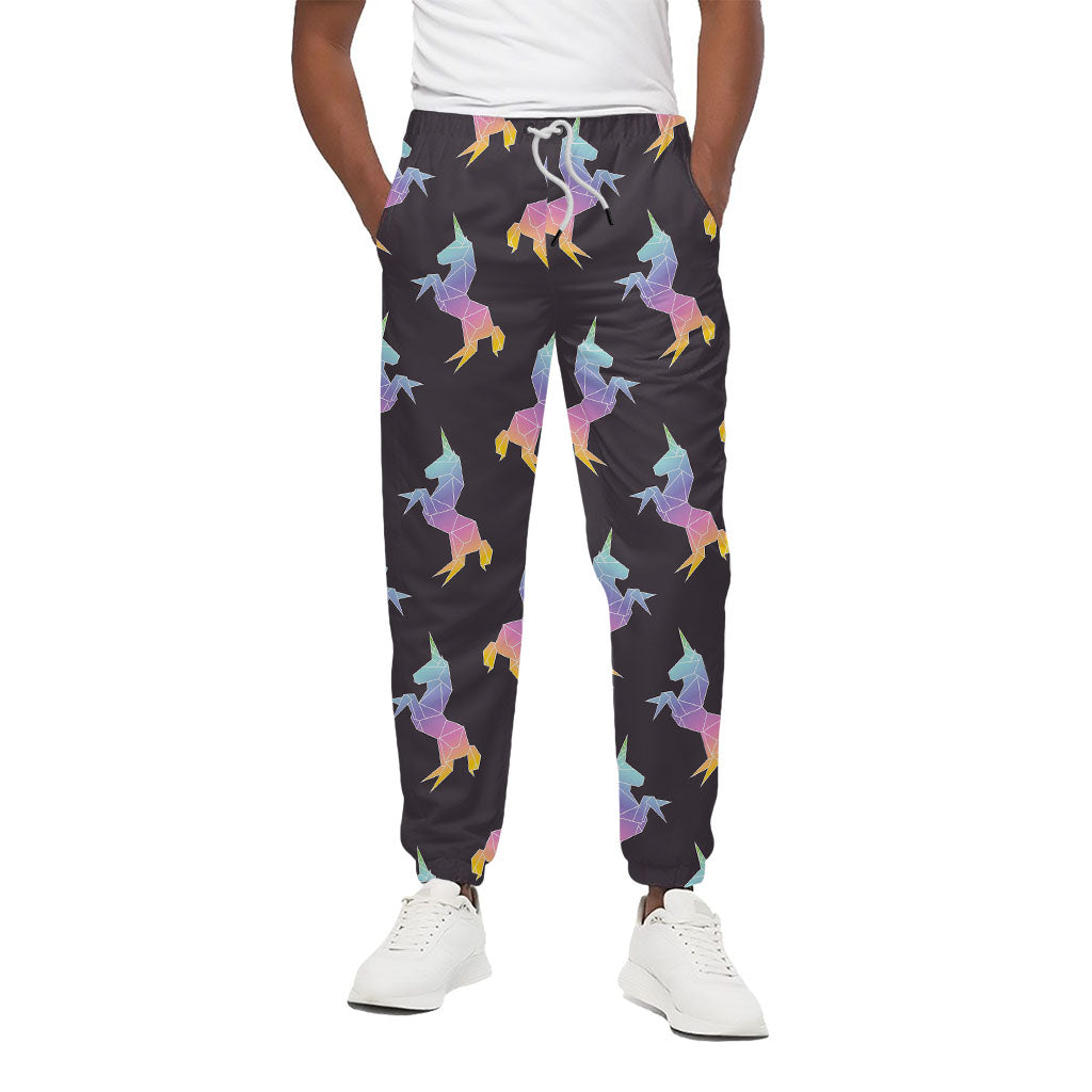 Rainbow Origami Unicorn Pattern Print Cotton Pants