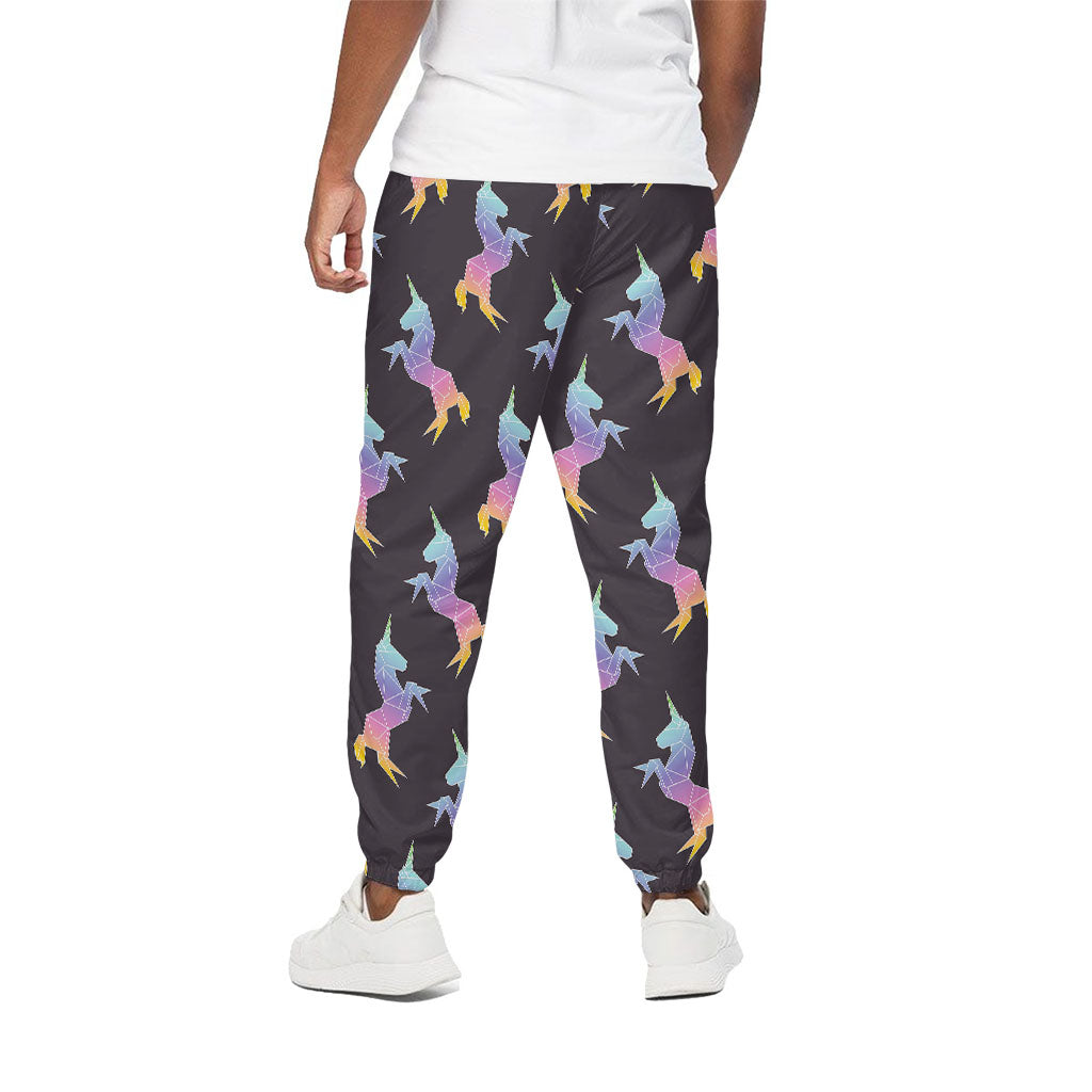 Rainbow Origami Unicorn Pattern Print Cotton Pants