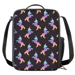 Rainbow Origami Unicorn Pattern Print Crossbody Lunch Bag