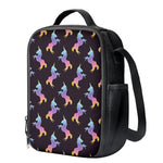 Rainbow Origami Unicorn Pattern Print Crossbody Lunch Bag