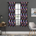 Rainbow Origami Unicorn Pattern Print Grommet Curtain Panels