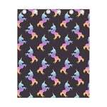 Rainbow Origami Unicorn Pattern Print Curtain