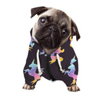 Rainbow Origami Unicorn Pattern Print Dog Zip Up Hoodie