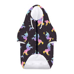 Rainbow Origami Unicorn Pattern Print Dog Zip Up Hoodie