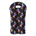 Rainbow Origami Unicorn Pattern Print Double Neoprene Wine Tote