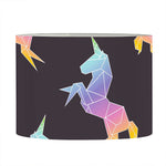 Rainbow Origami Unicorn Pattern Print Drum Lamp Shade