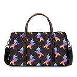 Rainbow Origami Unicorn Pattern Print Duffle Bag