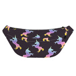 Rainbow Origami Unicorn Pattern Print Fanny Pack