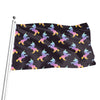 Rainbow Origami Unicorn Pattern Print Flag