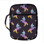 Rainbow Origami Unicorn Pattern Print Front Pocket Bible Bag