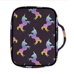 Rainbow Origami Unicorn Pattern Print Front Pocket Bible Bag