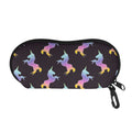 Rainbow Origami Unicorn Pattern Print Glasses Case
