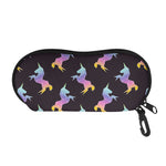 Rainbow Origami Unicorn Pattern Print Glasses Case
