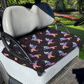 Rainbow Origami Unicorn Pattern Print Golf Cart Seat Cover