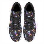 Rainbow Origami Unicorn Pattern Print High Top Leather Sneakers