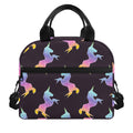 Rainbow Origami Unicorn Pattern Print Insulated Lunch Bag
