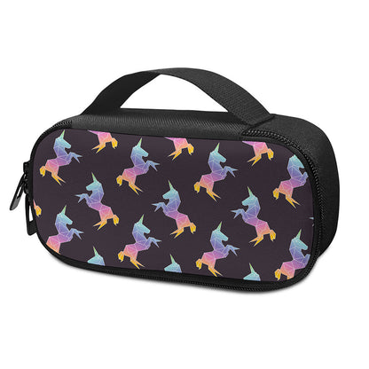 Rainbow Origami Unicorn Pattern Print Insulin Cooler Travel Case