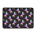 Rainbow Origami Unicorn Pattern Print Kitchen Mat
