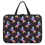Rainbow Origami Unicorn Pattern Print Laptop Sleeve With Handle