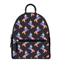 Rainbow Origami Unicorn Pattern Print Leather Backpack